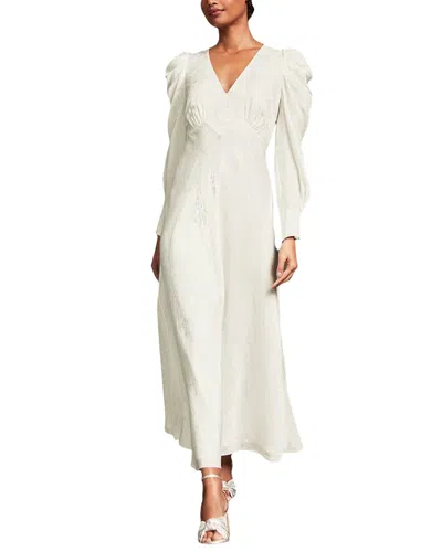 Lk Bennett Rose Silk Dress In White