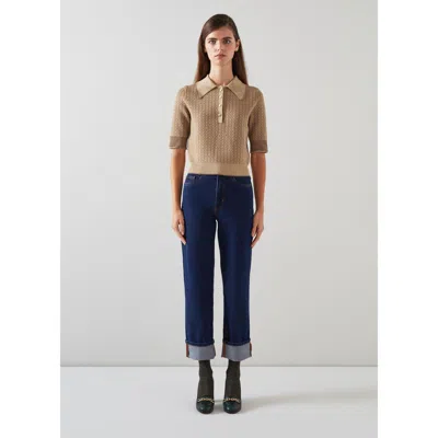 Lk Bennett Rosey Knitted Tops In Brown