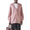 Lk Bennett Rosy Mélange Cotton Blend Cardigan In Pink