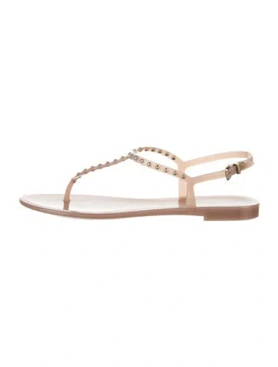 Pre-owned Lk Bennett Rubber T-strap Sandals In Neutral