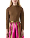 Lk Bennett Sadie Knitted Silk Top In Green