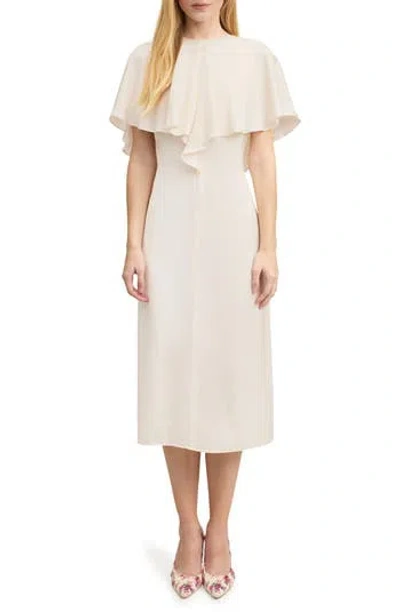 LK BENNETT LK BENNETT SADIE OVERLAY CREPE MIDI A-LINE DRESS