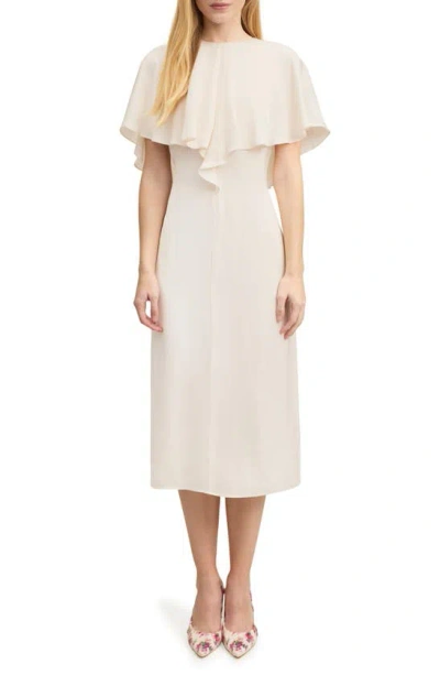 Lk Bennett Sadie Overlay Crepe Midi A-line Dress In Cre-ivory