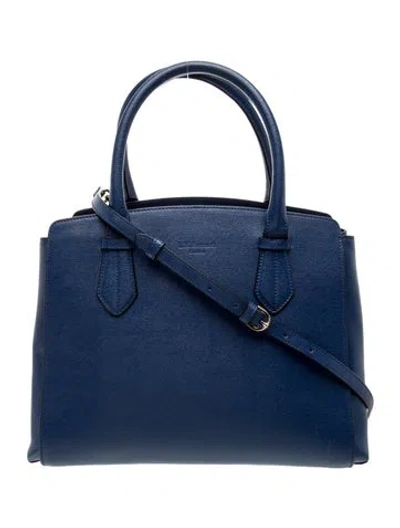 Pre-owned Lk Bennett Saffiano Leather Top Handle Bag In Blue
