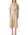 Lk Bennett Womens Mul-multi Saffron Check-print Cotton Midi Dress In Multi