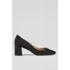 Lk Bennett Womens Bla-black Sally Square-toe Suede Heeled Courts In Black