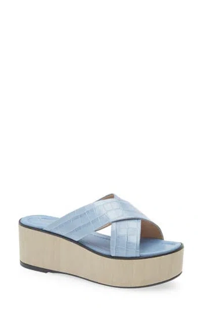 Lk Bennett Sandra Platform Slide Sandal In Blu-hyacinth