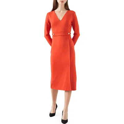 Lk Bennett Sarah V-neck Dress In Orange
