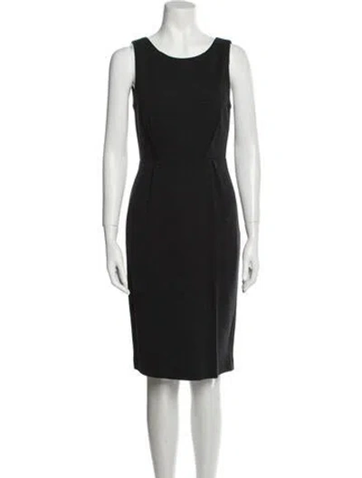 Pre-owned Lk Bennett Scoop Neck Knee-length Dress In Black