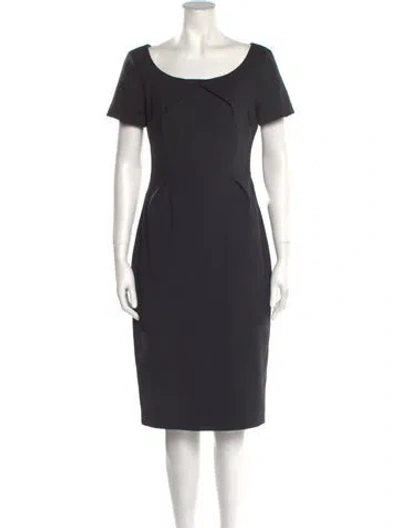 Pre-owned Lk Bennett Scoop Neck Knee-length Dress In Black