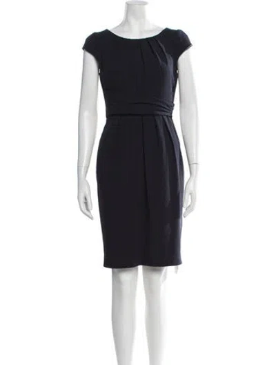 Pre-owned Lk Bennett Scoop Neck Knee-length Dress In Black/blue