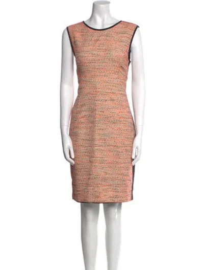 Pre-owned Lk Bennett Scoop Neck Knee-length Dress In Orange