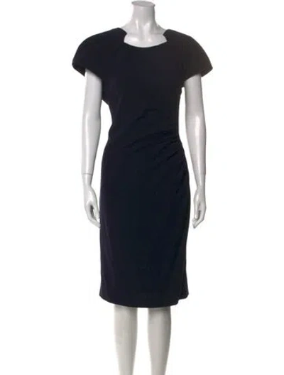 Pre-owned Lk Bennett Scoop Neck Midi Length Dress In Blue