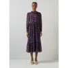 Lk Bennett Selina Floral-print Flounce Midi Dress In Blue