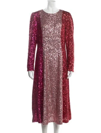Pre-owned Lk Bennett Sequin Midi Length Dress In Multicolor