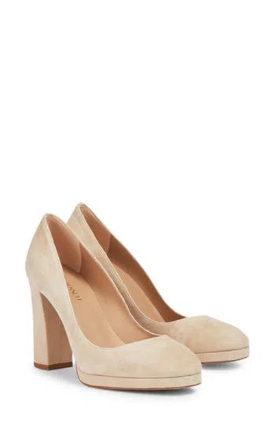 Lk Bennett Serenity Block Heel Pump In Camel