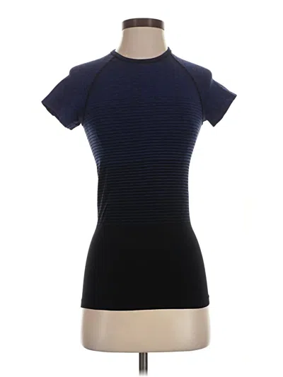 Pre-owned Lk Bennett Short Sleeve Top Black Mock Neckline Tops