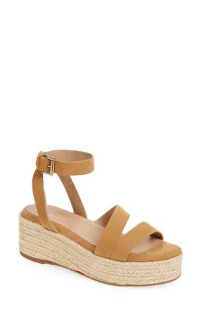 Lk Bennett Siena Ankle Strap Espadrille Platform Wedge Sandal In Tan
