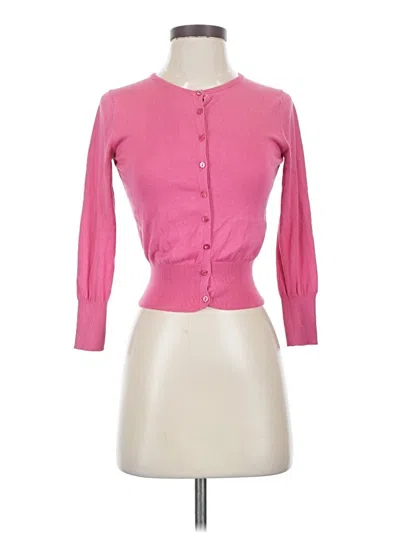 Pre-owned Lk Bennett Silk Cardigan Sweater In Pink
