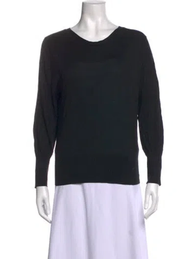 Pre-owned Lk Bennett Silk Crew Neck Sweater In Blue