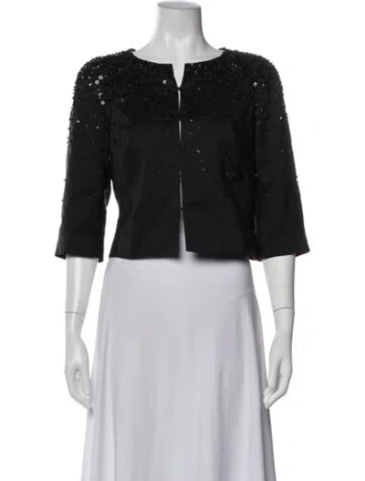 Pre-owned Lk Bennett Silk Evening Jacket In Black