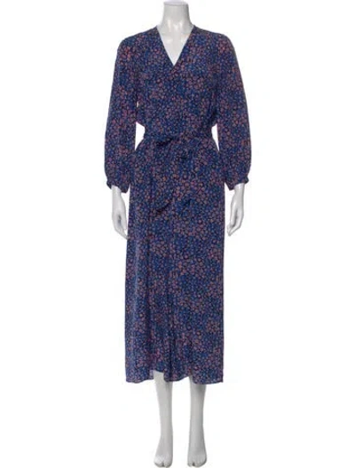 Pre-owned Lk Bennett Silk Floral Print Jumpsuit In Blue