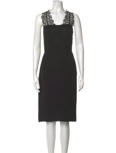 Pre-owned Lk Bennett Silk Knee-length Dress In Black