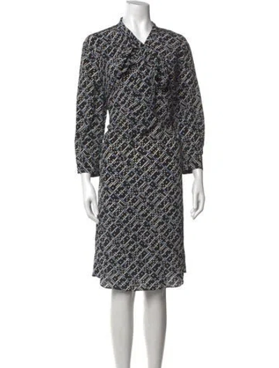 Pre-owned Lk Bennett Silk Knee-length Dress In Black