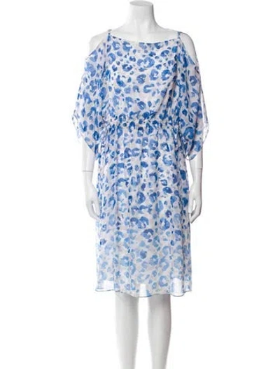 Pre-owned Lk Bennett Silk Knee-length Dress In Blue