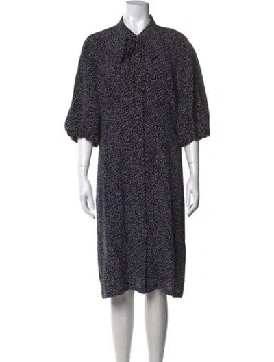 Pre-owned Lk Bennett Silk Knee-length Dress In Blue