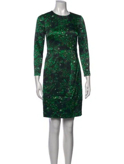 Pre-owned Lk Bennett Silk Knee-length Dress In Green
