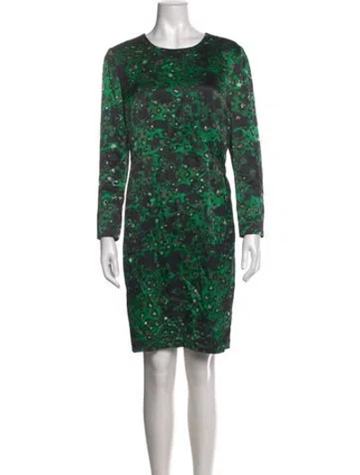 Pre-owned Lk Bennett Silk Knee-length Dress In Green