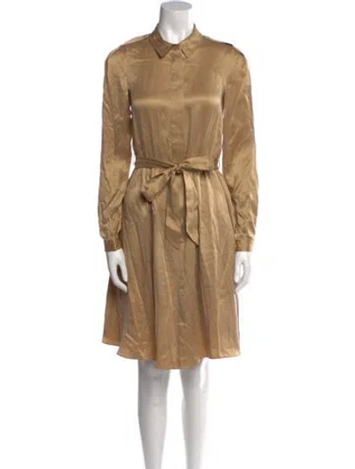 Pre-owned Lk Bennett Silk Knee-length Dress In Neutral