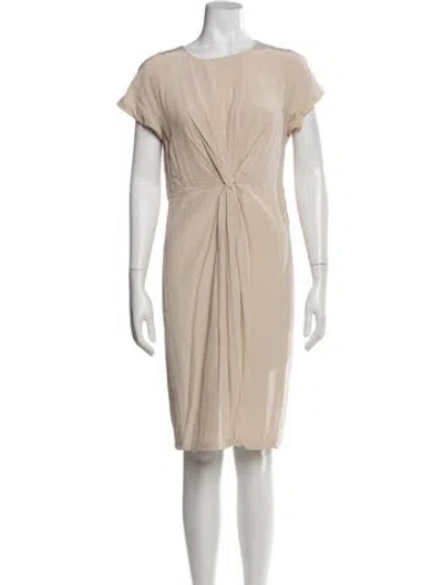 Pre-owned Lk Bennett Silk Knee-length Dress In Neutral