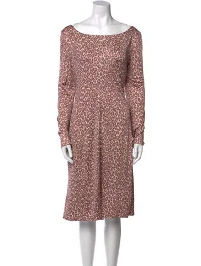 Pre-owned Lk Bennett Silk Knee-length Dress In Pink