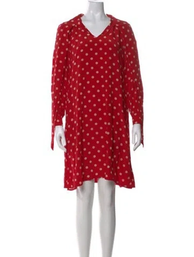 Pre-owned Lk Bennett Silk Knee-length Dress In Red