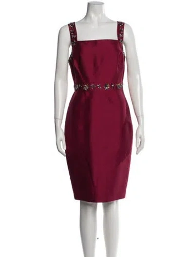 Pre-owned Lk Bennett Silk Knee-length Dress In Red