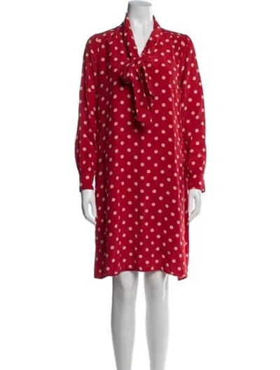 Pre-owned Lk Bennett Silk Knee-length Dress In Red