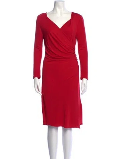 Pre-owned Lk Bennett Silk Knee-length Dress In Red