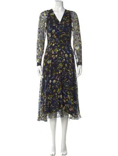 Pre-owned Lk Bennett Silk Long Dress In Black