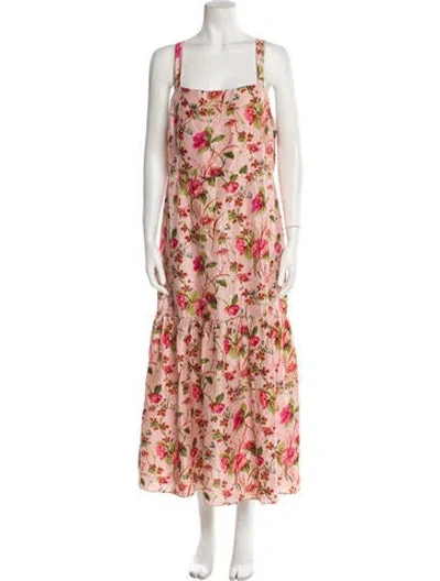 Pre-owned Lk Bennett Silk Long Dress In Pink