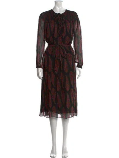 Pre-owned Lk Bennett Silk Midi Length Dress In Black