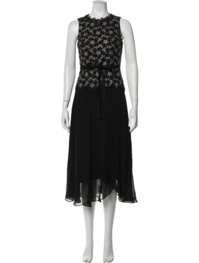 Pre-owned Lk Bennett Silk Midi Length Dress In Black