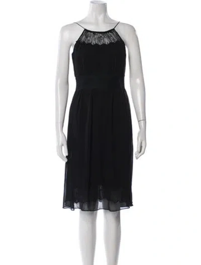 Pre-owned Lk Bennett Silk Midi Length Dress In Black