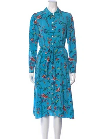 Pre-owned Lk Bennett Silk Midi Length Dress In Blue