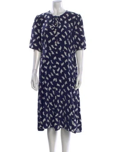 Pre-owned Lk Bennett Silk Midi Length Dress In Blue