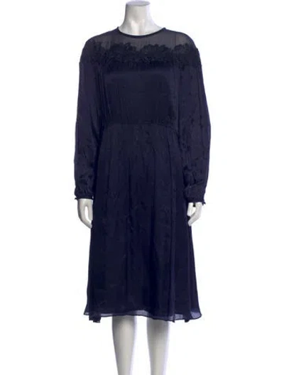 Pre-owned Lk Bennett Silk Midi Length Dress In Blue