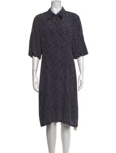 Pre-owned Lk Bennett Silk Midi Length Dress In Blue