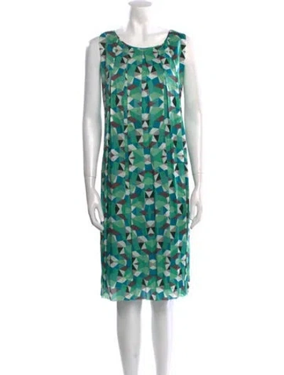 Pre-owned Lk Bennett Silk Midi Length Dress In Green