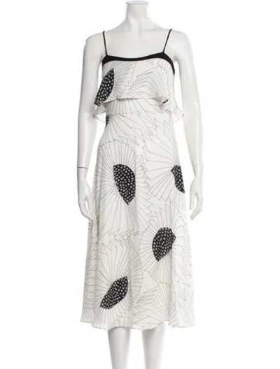 Pre-owned Lk Bennett Silk Midi Length Dress In Multi